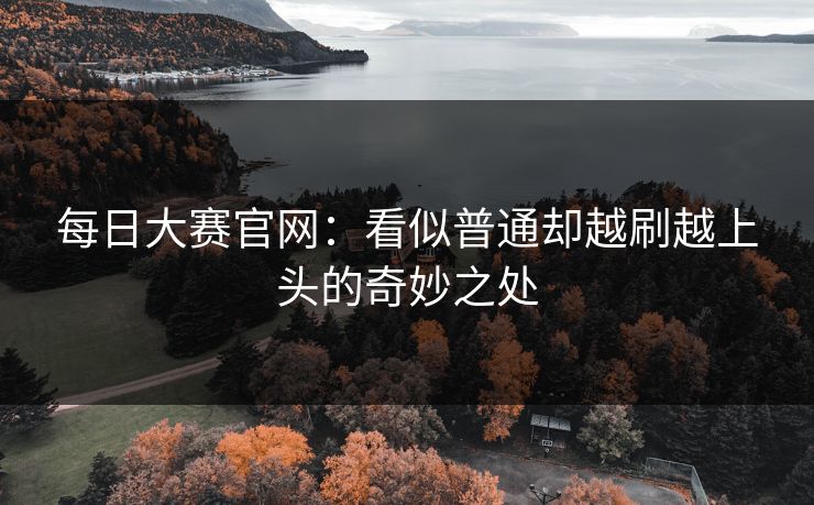 每日大赛官网：看似普通却越刷越上头的奇妙之处