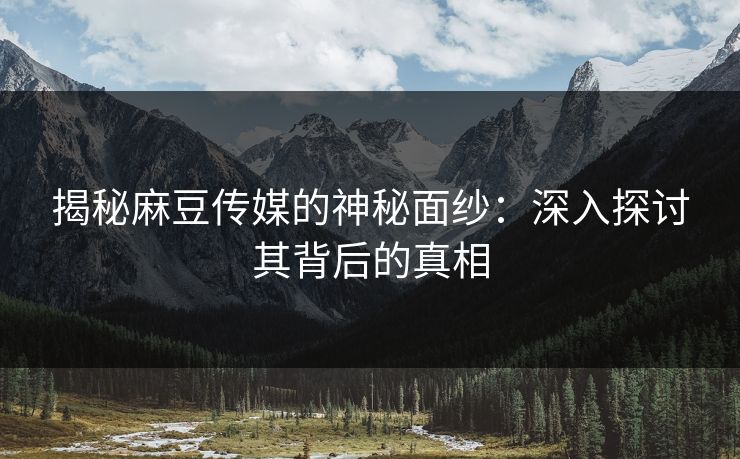 揭秘麻豆传媒的神秘面纱：深入探讨其背后的真相