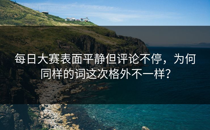 每日大赛表面平静但评论不停，为何同样的词这次格外不一样？